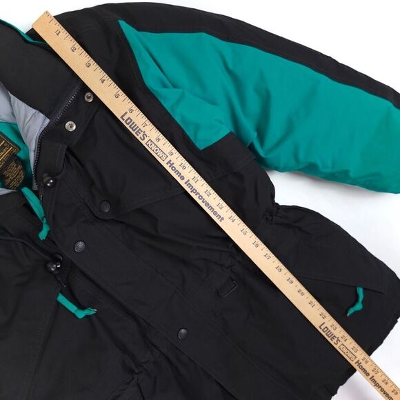VINTAGE Eddie Bauer Goose Down Puffer Jacket Packable Hood Coat Green Mens Small - Picture 4 of 7